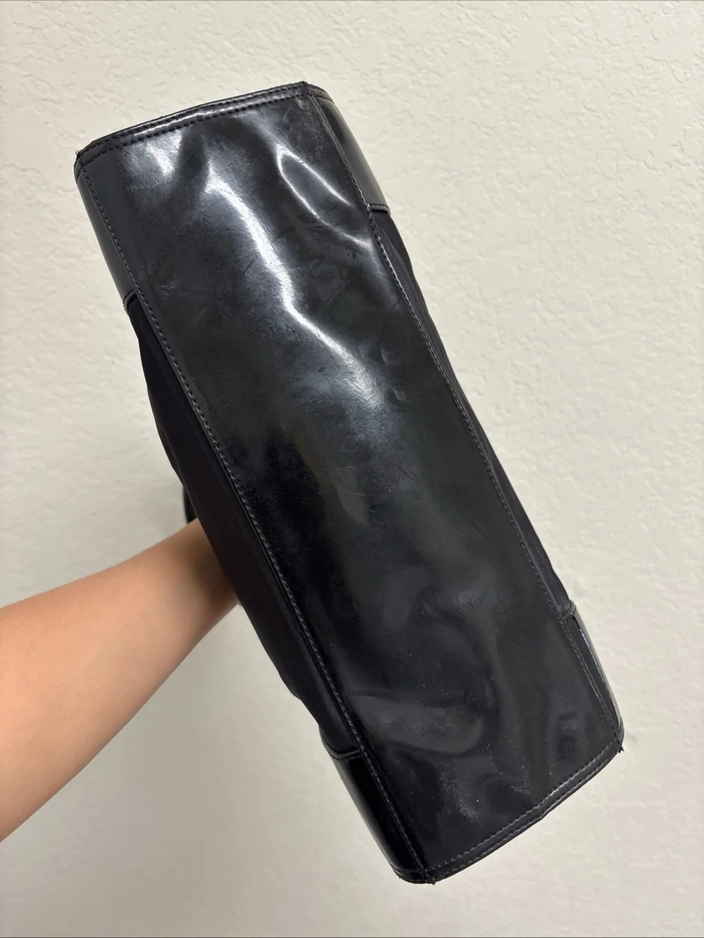 Tory Burch Black Patent Trim Nylon Tote